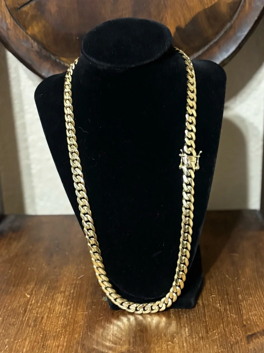 14k Cuban Gold Overlay Necklace Chain 24” long Cadena Oro Laminado Cubano eslabo